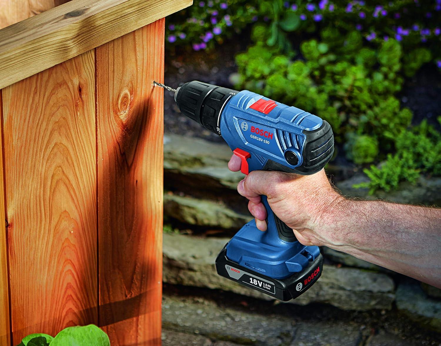 imageBOSCH 18V Compact 12 DrillDriver Kit with 2 15 Ah Slim Pack Batteries GSR18V190B22