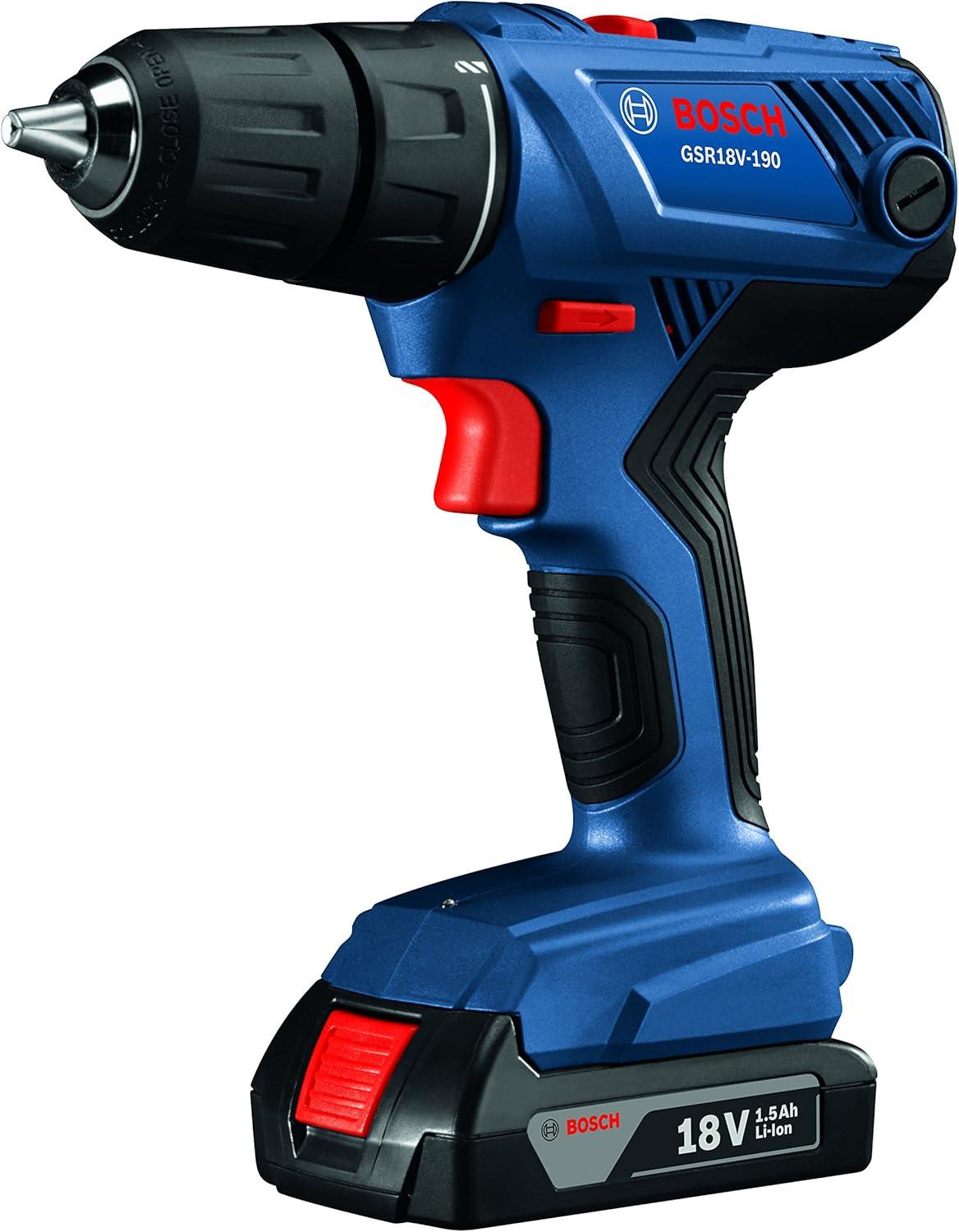 imageBOSCH 18V Compact 12 DrillDriver Kit with 2 15 Ah Slim Pack Batteries GSR18V190B22