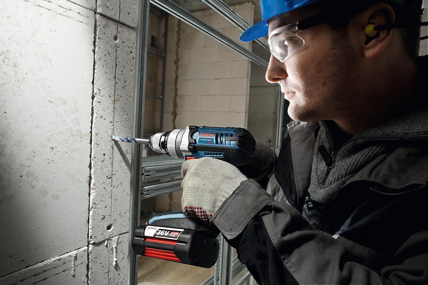 imageBOSCH 36V Hammer DrillDriver Kit with 2 Fat Pack 40Ah Batteries HDH36101