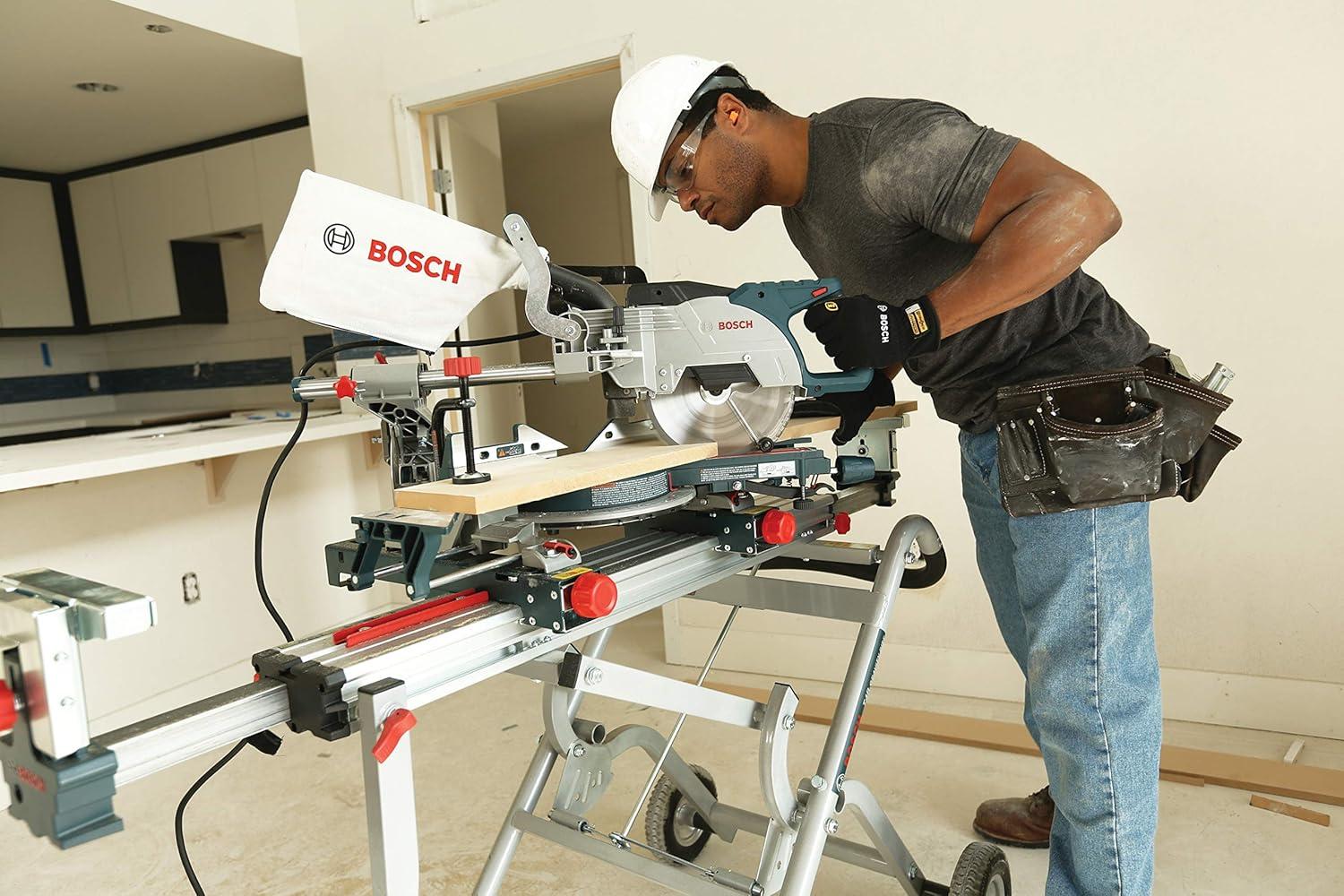 imageBOSCH 812 Inch Single Bevel Sliding Compound Miter Saw CM8S Blue