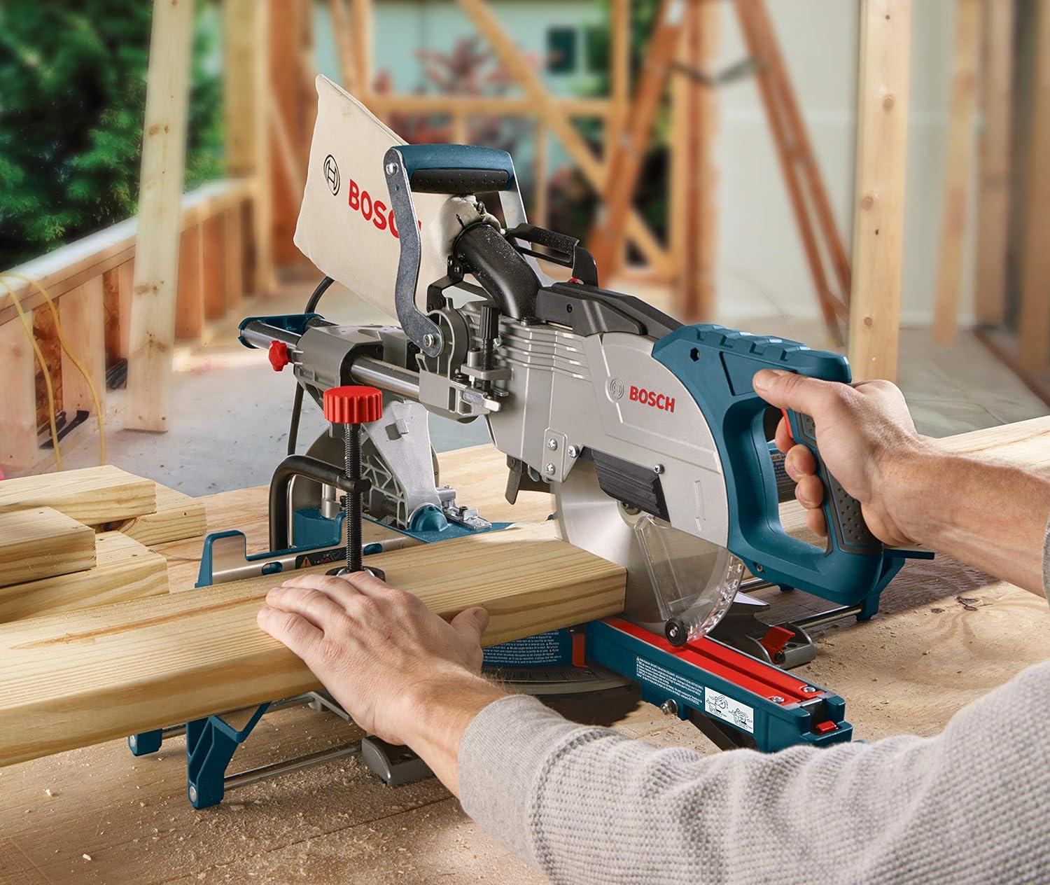 imageBOSCH 812 Inch Single Bevel Sliding Compound Miter Saw CM8S Blue