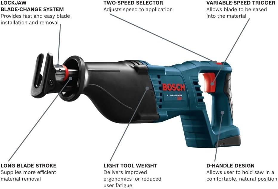 imageBOSCH CRS180B 18V 118 In DHandle Reciprocating Saw Bare ToolTool Only