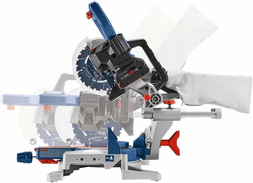 imageBOSCH GCM18V07SN PROFACTOR 18V 714 In SingleBevel Slide Miter Saw Mobile Cordless Solution 334 In Nested Crown Cutting 814 In Crosscut Capacity Bare ToolTool Only