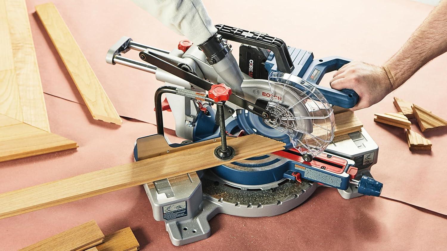 imageBOSCH GCM18V07SN PROFACTOR 18V 714 In SingleBevel Slide Miter Saw Mobile Cordless Solution 334 In Nested Crown Cutting 814 In Crosscut Capacity Bare Toolw 18V 8 Ah Battery