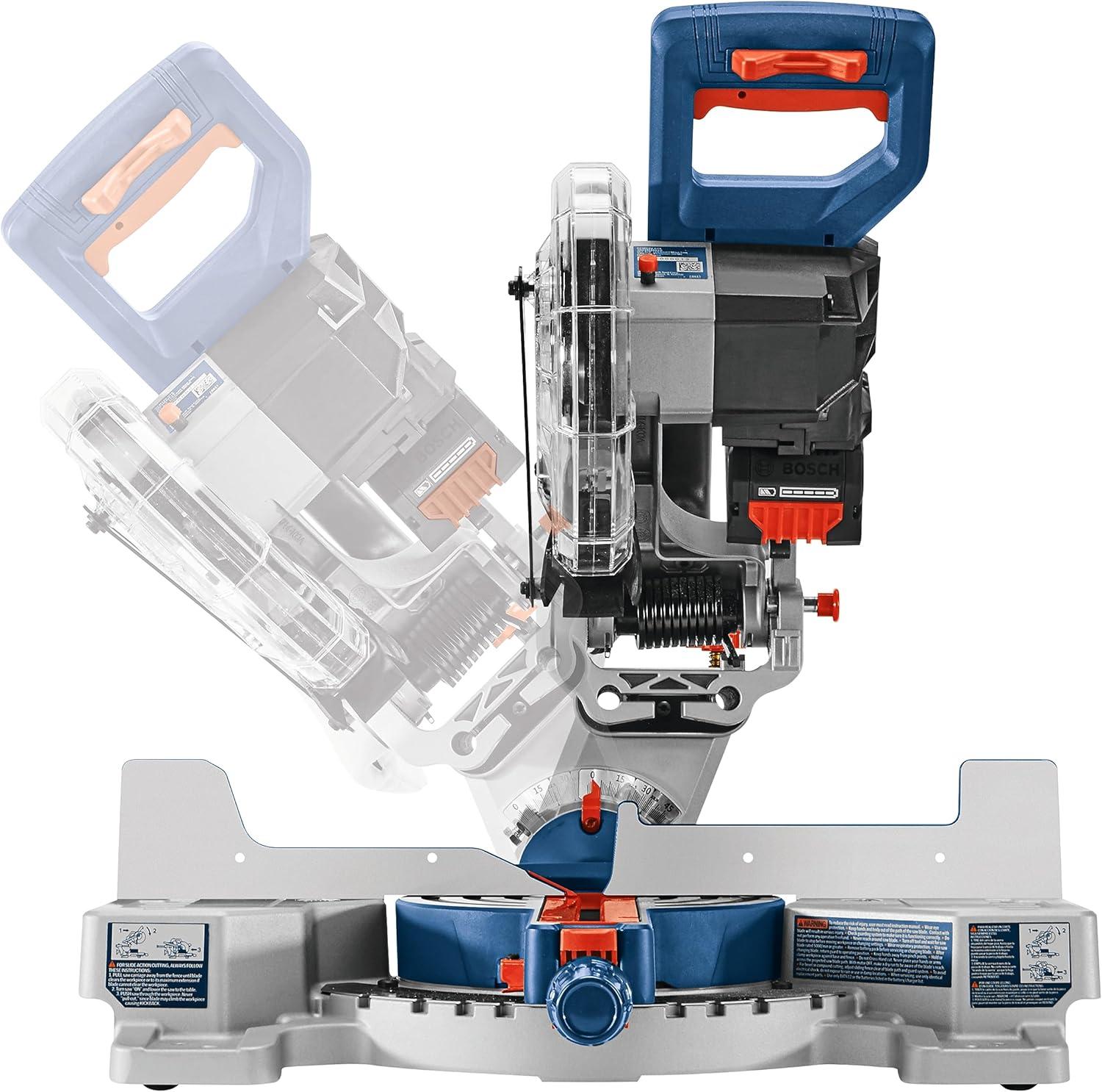 imageBOSCH GCM18V07SN PROFACTOR 18V 714 In SingleBevel Slide Miter Saw Mobile Cordless Solution 334 In Nested Crown Cutting 814 In Crosscut Capacity Bare Toolw 18V 8 Ah Battery