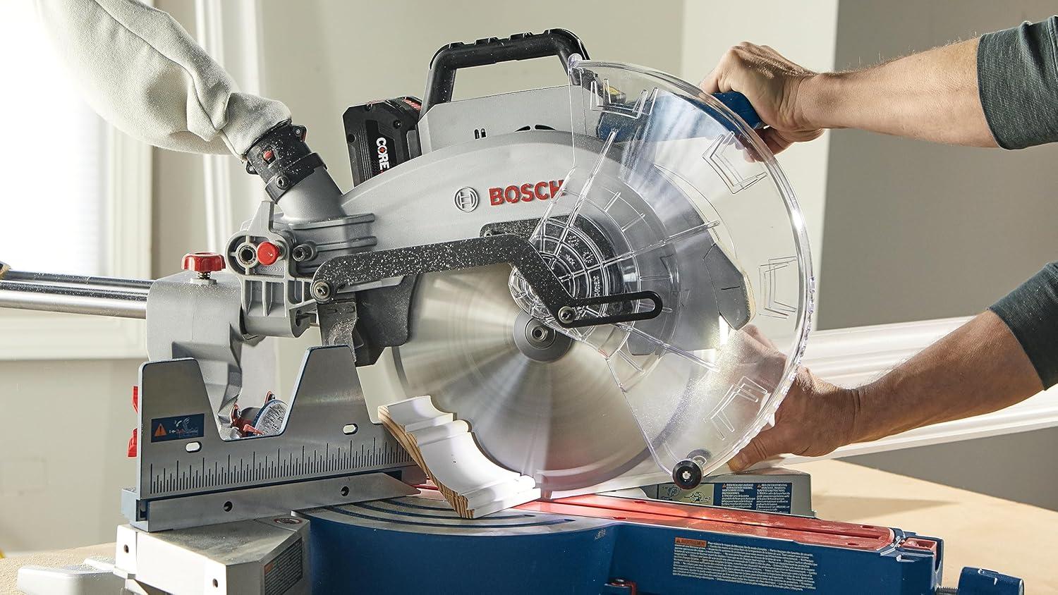 imageBOSCH GCM18V12SDN14 PROFACTOR 18V 12 In DualBevel Slide Miter Saw Kit with 1 CORE18V 8 Ah High Power BatteryTool Only