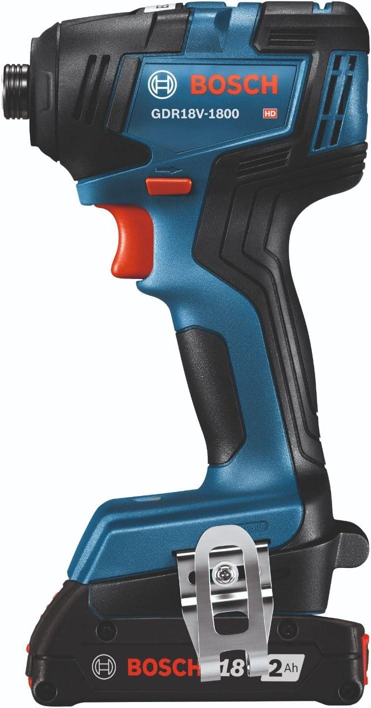 imageBOSCH GDR18V1800B12 18V Cordless Brushless 14 In Hex Impact Driver Kit with 1 2 Ah Standard Power Battery 18V Charger and Storage Bagw 18V 2 Ah Battery