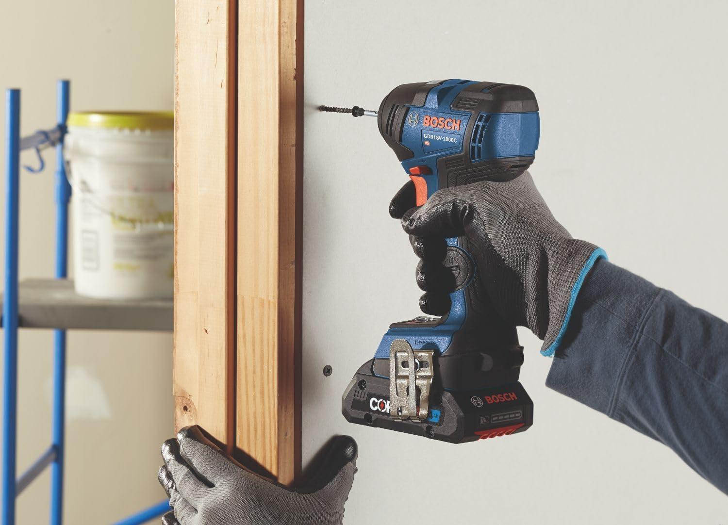 imageBOSCH GDR18V1800B12 18V Cordless Brushless 14 In Hex Impact Driver Kit with 1 2 Ah Standard Power Battery 18V Charger and Storage Bagw 18V 2 Ah Battery