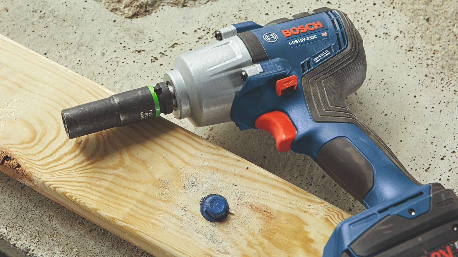 imageBOSCH GDS18V330PCN 18V Brushless 12 In MidTorque Impact Wrench with Pin Detent Bare ToolTool Only