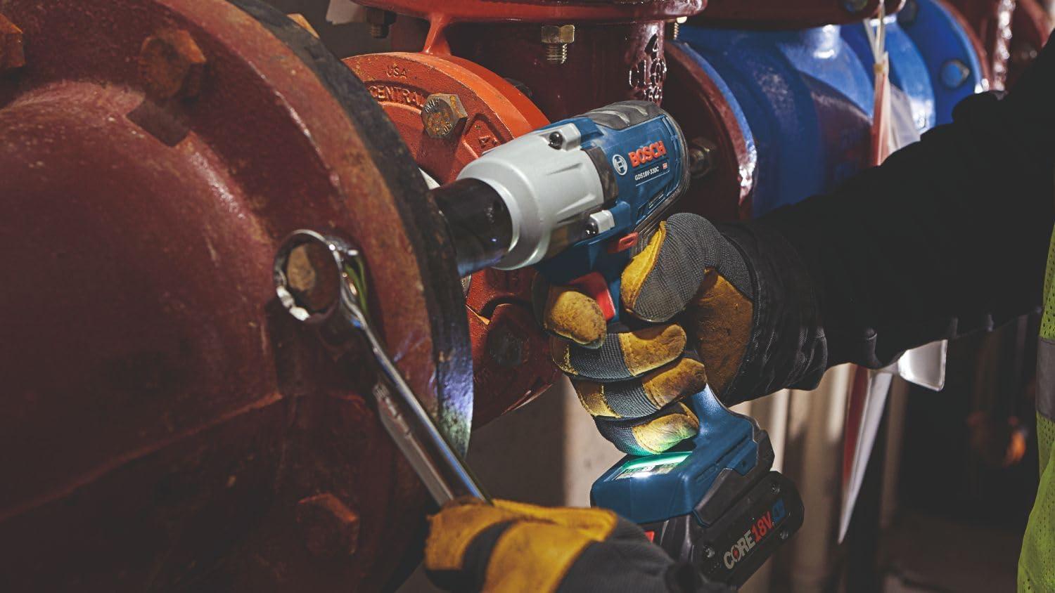 imageBOSCH GDS18V330PCN 18V Brushless 12 In MidTorque Impact Wrench with Pin Detent Bare ToolTool Only