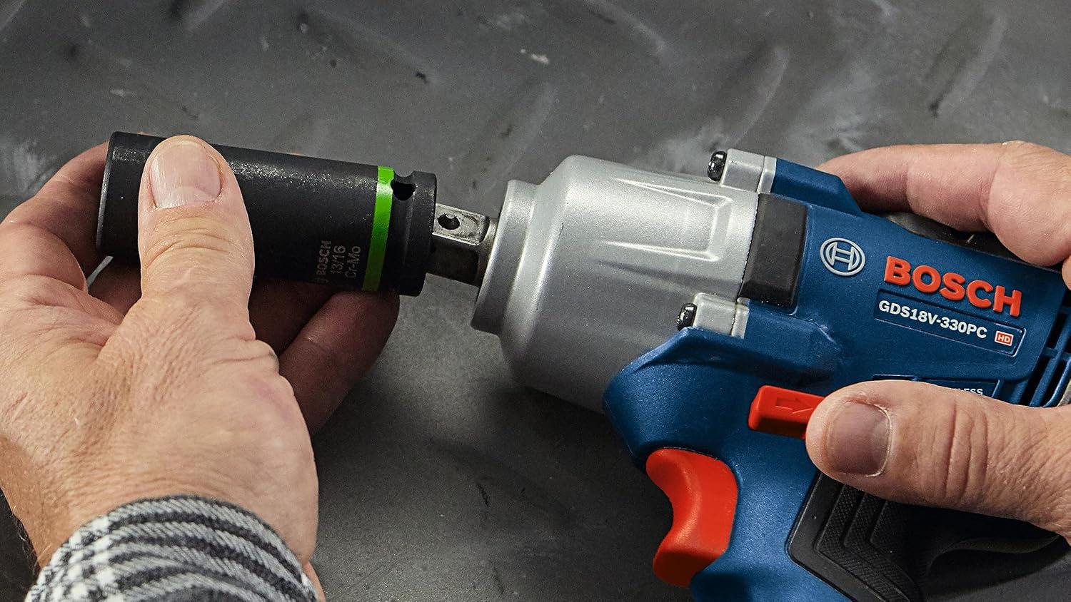 imageBOSCH GDS18V330PCN 18V Brushless 12 In MidTorque Impact Wrench with Pin Detent Bare ToolTool Only w Pin Detent