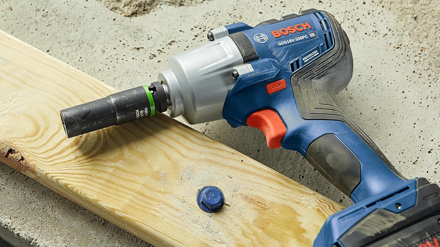 imageBOSCH GDS18V330PCN 18V Brushless 12 In MidTorque Impact Wrench with Pin Detent Bare ToolTool Only w Pin Detent