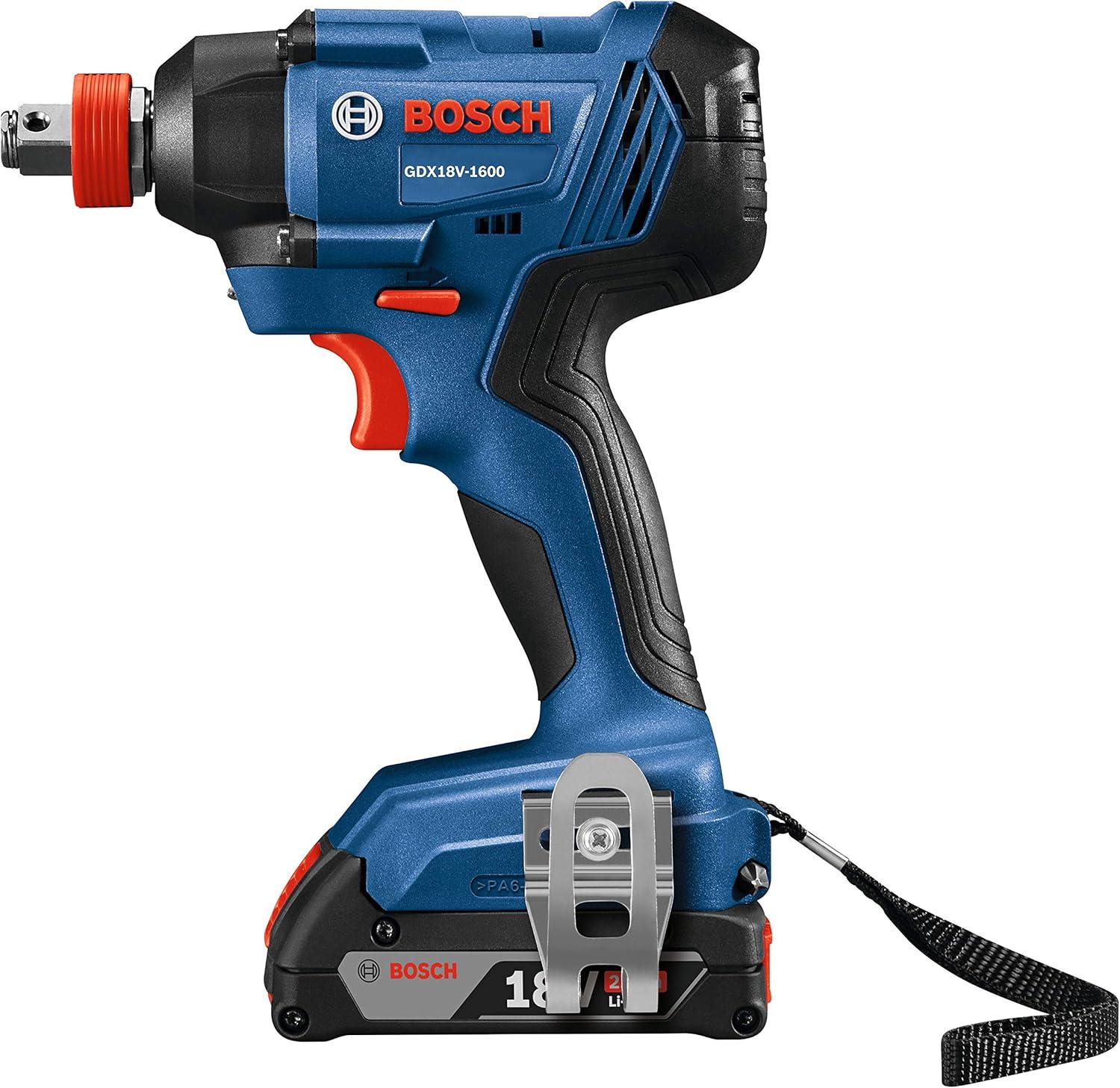 imageBOSCH GDX18V1600B12 18V 14 In and 12 In TwoInOne BitSocket Impact Driver Kit