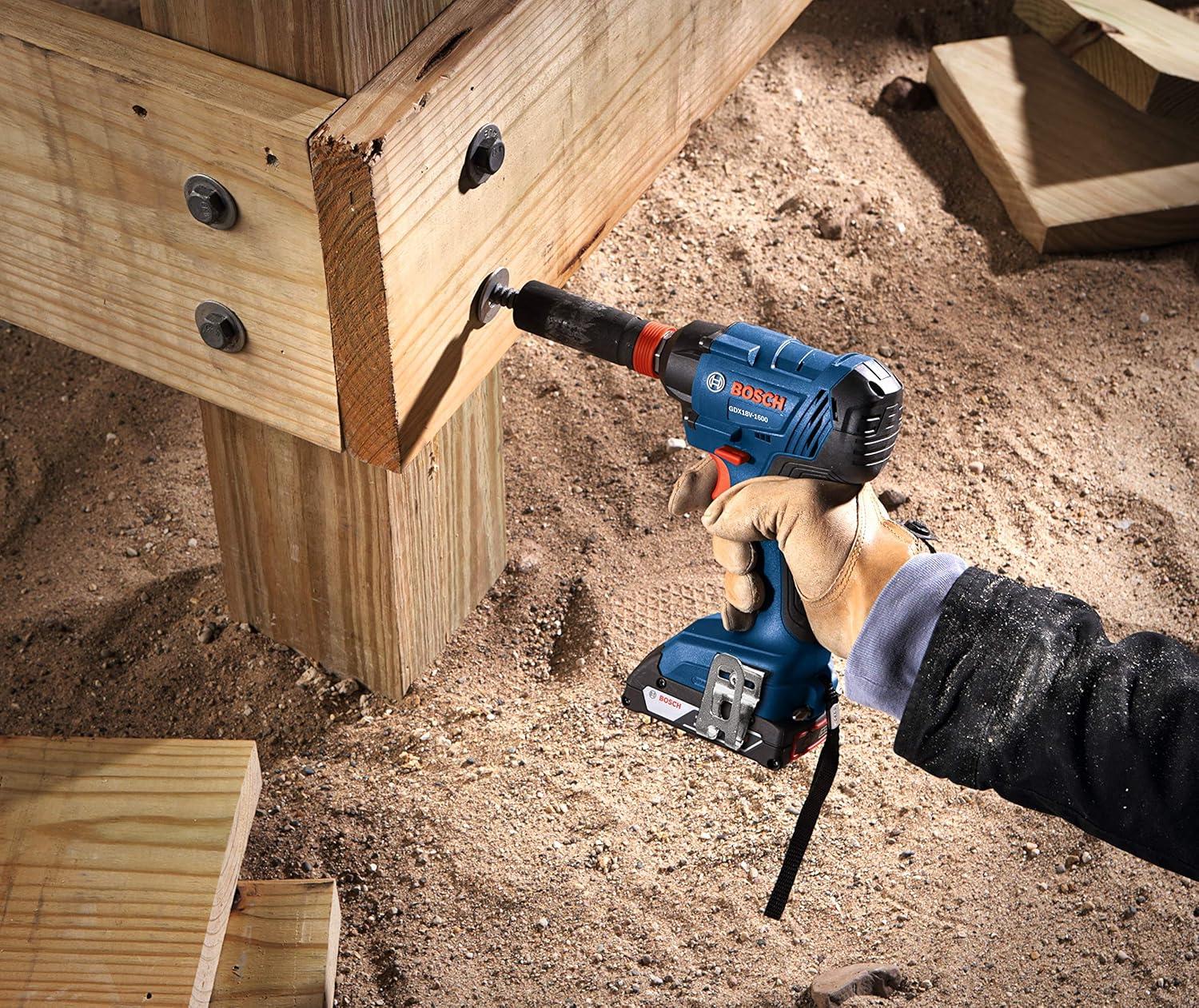 imageBOSCH GDX18V1600B12 18V 14 In and 12 In TwoInOne BitSocket Impact Driver Kit