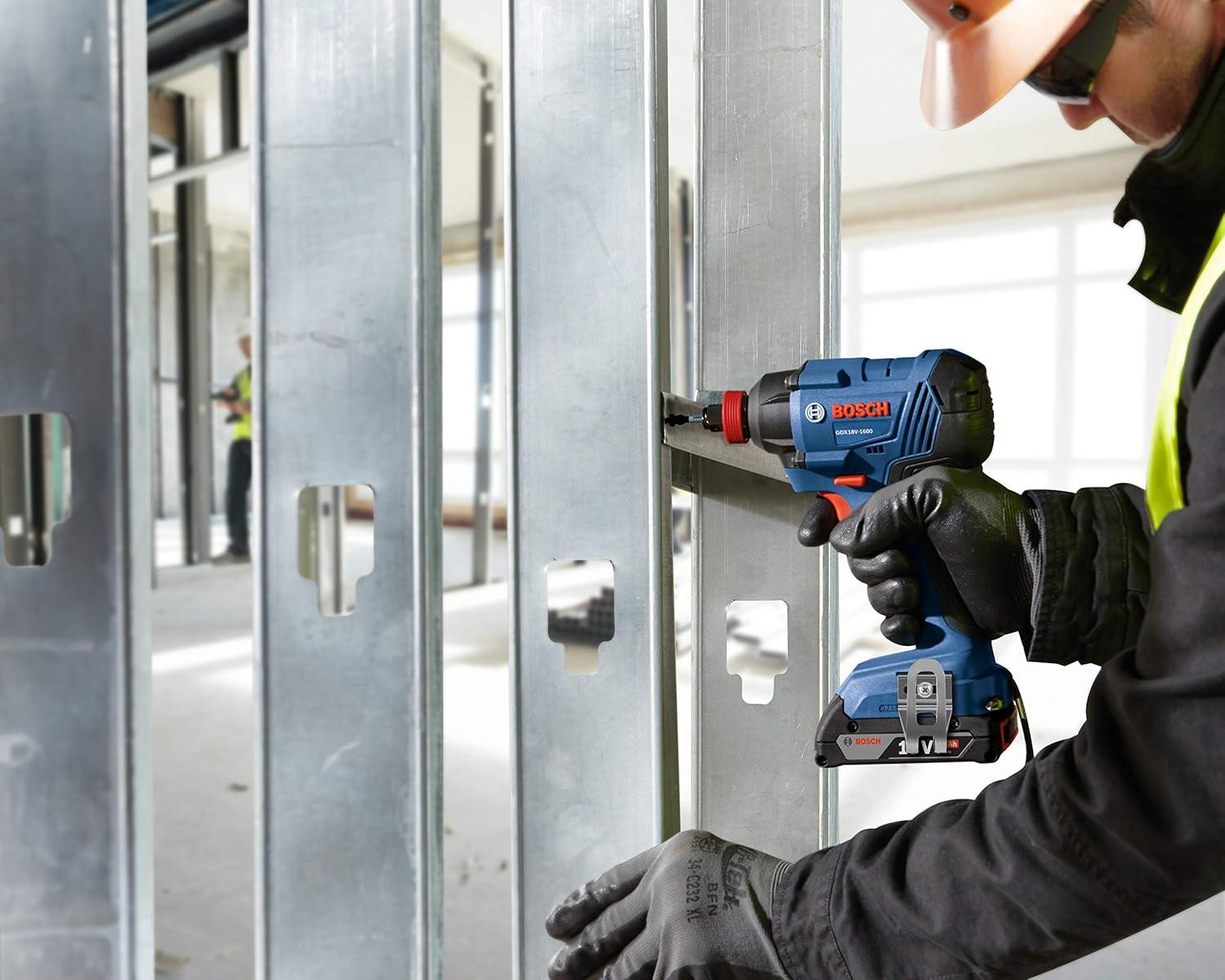 imageBOSCH GDX18V1600B12 18V 14 In and 12 In TwoInOne BitSocket Impact Driver Kit