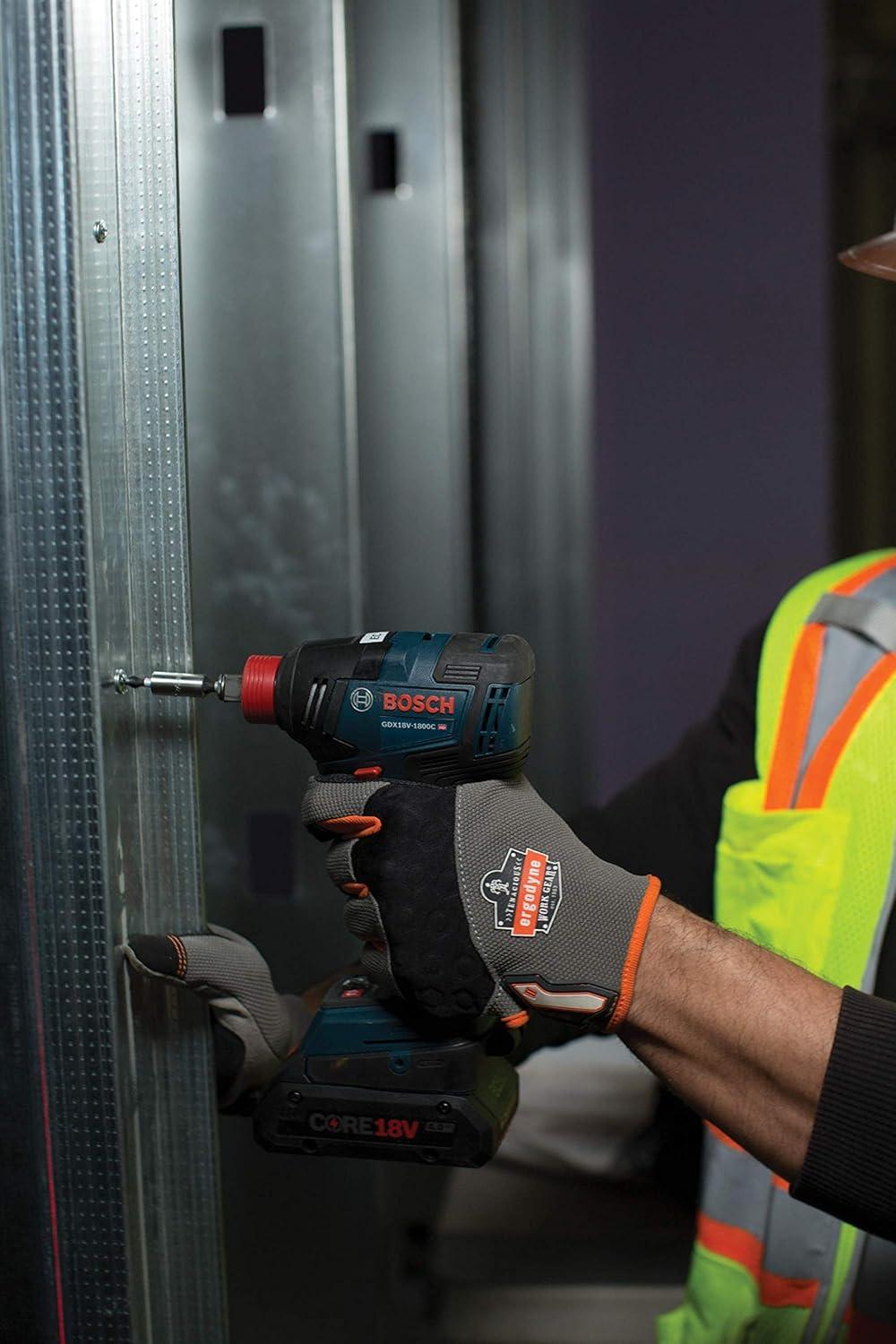 imageBOSCH GDX18V1800CB15 18V EC Brushless ConnectedReady 14 In and 12 In TwoInOne BitSocket Impact Driver Kit with 1 CORE18V 40 Ah Compact BatteryGeneration 2
