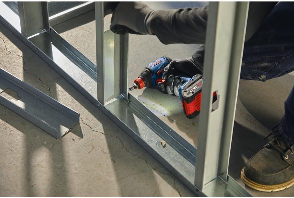 imageBOSCH GDX18V1860CB15 18V ConnectedReady TwoInOne 14 In and 12 In BitSocket Impact DriverWrench Kit with 1 CORE18V 4 Ah Advanced Power Batteryw 18V 4 Ah Battery
