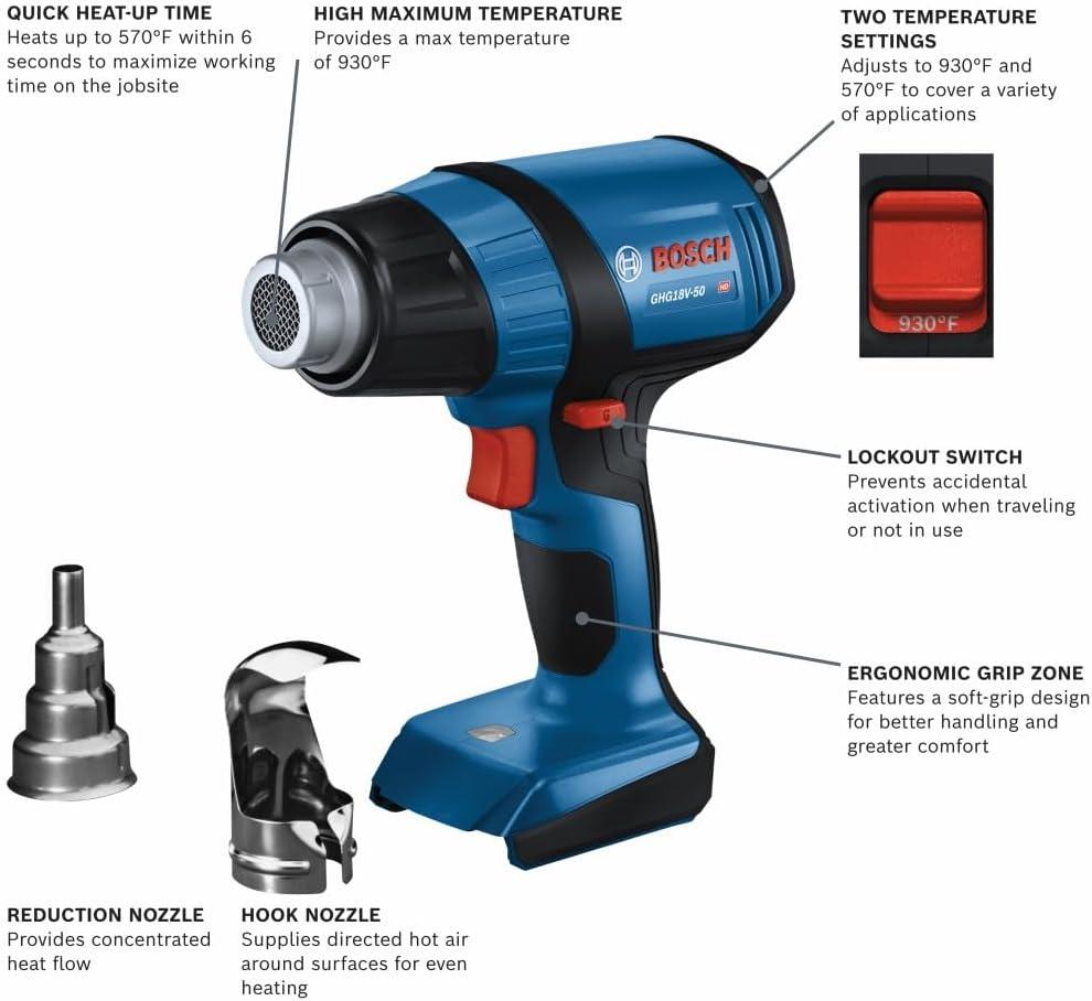 imageBOSCH GHG18V50N 18V Heat Gun Bare Tool
