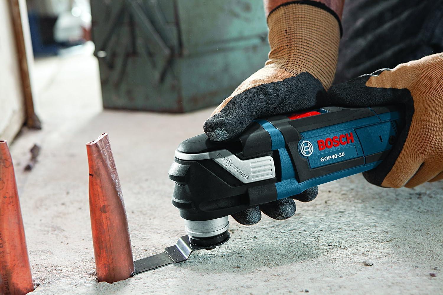 imageBOSCH GOP4030C StarlockPlus Oscillating MultiTool Kit 32 Accessories amp Case 40 Amp Motor 20000 Oscillations per Minute VariableSpeed Dial For Flush Cuts Sanding and Grinding