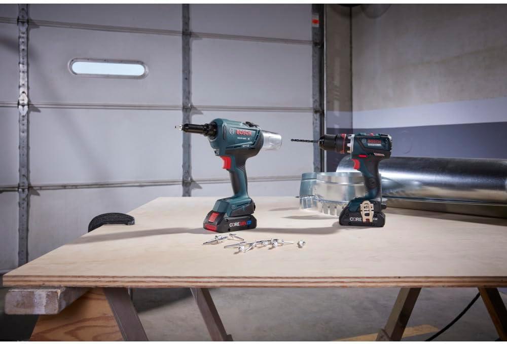 imageBOSCH GRG18V3600CN 18V Brushless Connected Rivet Tool Bare Toolw 2 18V 4 Ah Batteries