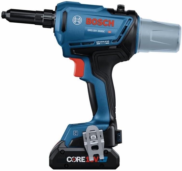 imageBOSCH GRG18V3600CN 18V Brushless Connected Rivet Tool Bare Toolw 2 18V 4 Ah Batteries