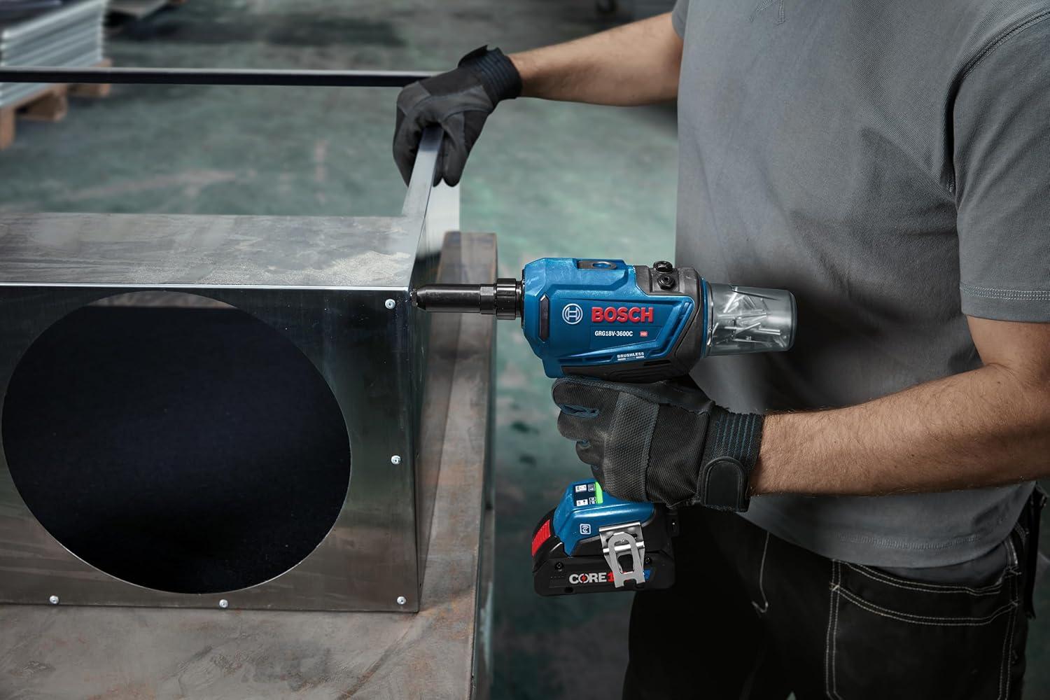 imageBOSCH GRG18V3600CN 18V Brushless Connected Rivet Tool Bare Toolw 2 18V 4 Ah Batteries