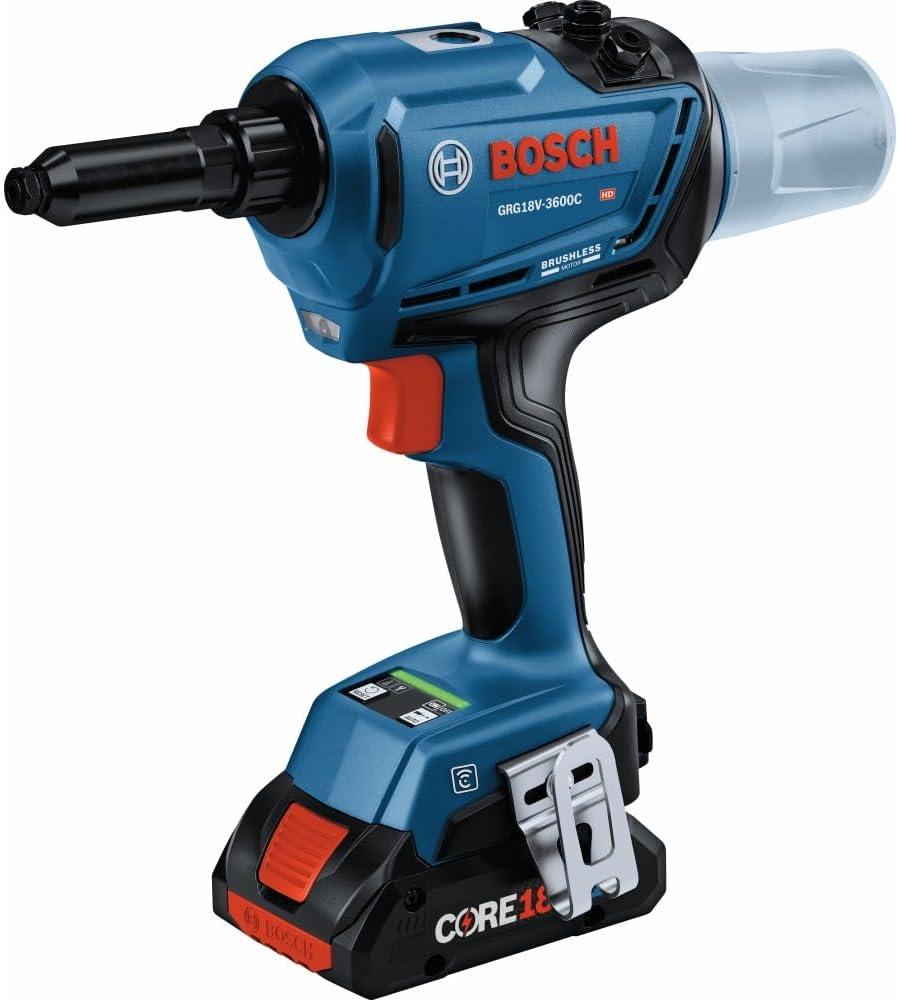 imageBOSCH GRG18V3600CN 18V Brushless Connected Rivet Tool Bare Toolw 2 18V 4 Ah Batteries