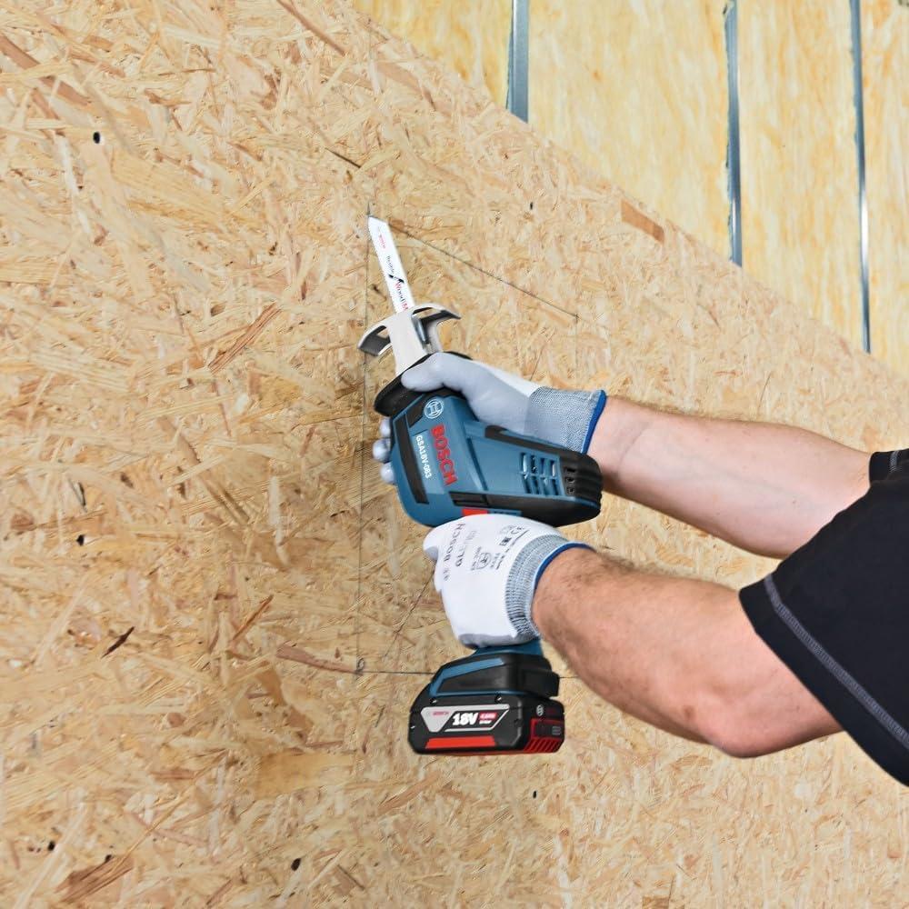 imageBOSCH GSA18V083B 18V Cordless Reciprocating Saw Lightweight amp Compact 083 Stroke 3050 SPM VariableSpeed Trigger Toolless Blade Change LED Light Bare ToolBare Tool