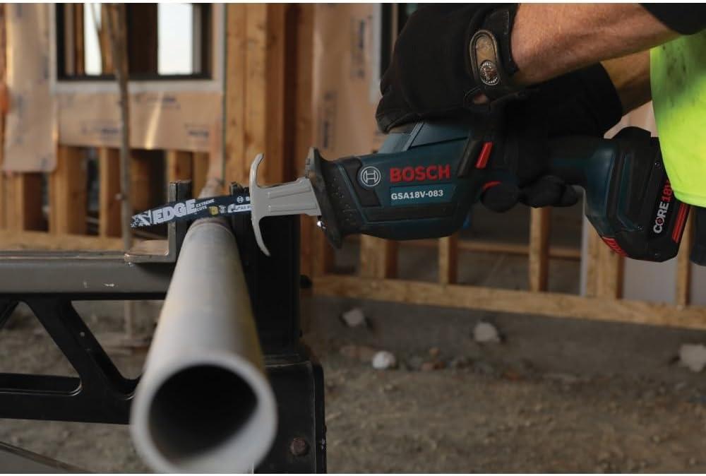 imageBOSCH GSA18V083B 18V Cordless Reciprocating Saw Lightweight amp Compact 083 Stroke 3050 SPM VariableSpeed Trigger Toolless Blade Change LED Light Bare ToolBare Tool