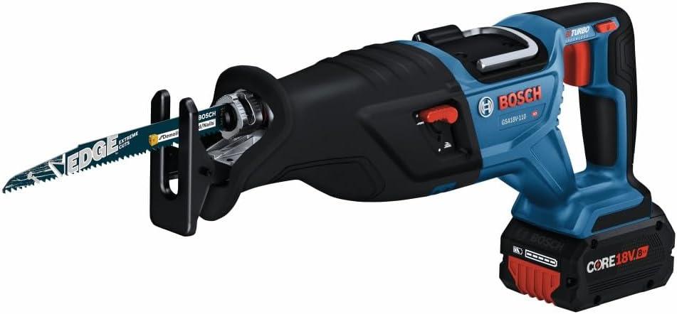 imageBOSCH GSA18V110B14 PROFACTOR 18V 118 In Reciprocating Saw Kit with 1 CORE18V 80 Ah PROFACTOR Performance Batteryw 18V 8 Ah Battery