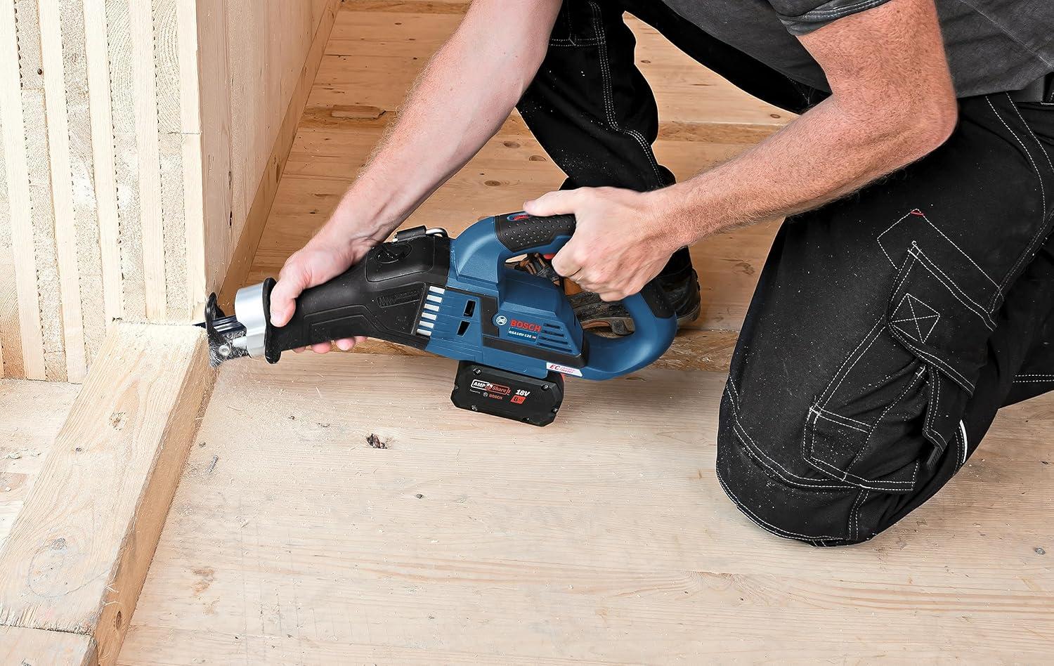 imageBOSCH GSA18V125K14A 18V EC Brushless 114 InStroke MultiGrip Reciprocating Saw Kit with 1 CORE18V 8 Ah High Power Battery