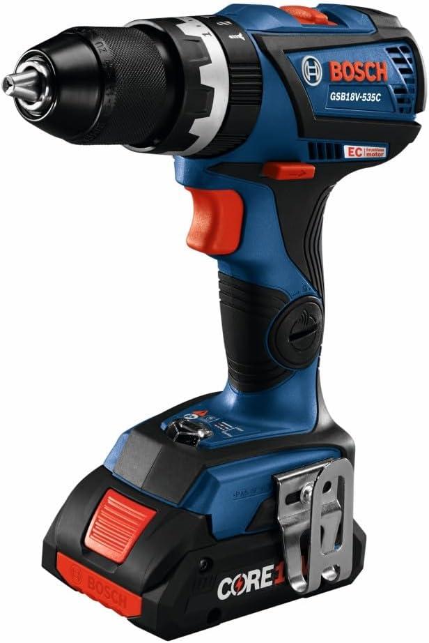 imageBOSCH GSB18V535CB15 18V EC Brushless ConnectedReady 12 In Hammer DrillDriver with 1 CORE18V 4 Ah Advanced Power BatteryIndustrial