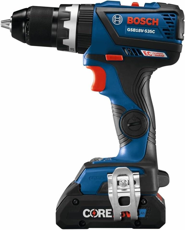 imageBOSCH GSB18V535CB15 18V EC Brushless ConnectedReady 12 In Hammer DrillDriver with 1 CORE18V 4 Ah Advanced Power BatteryIndustrial