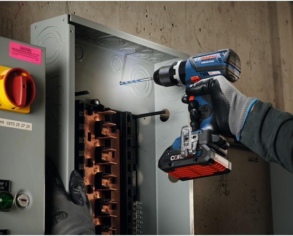 imageBOSCH GSB18V535CB15 18V EC Brushless ConnectedReady 12 In Hammer DrillDriver with 1 CORE18V 4 Ah Advanced Power BatteryIndustrial