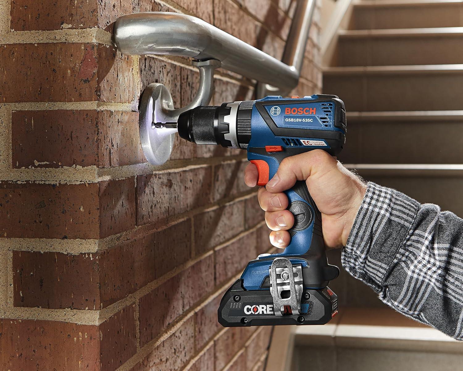 imageBOSCH GSB18V535CB15 18V EC Brushless ConnectedReady 12 In Hammer DrillDriver with 1 CORE18V 4 Ah Advanced Power Batteryw 18V 4 Ah Battery