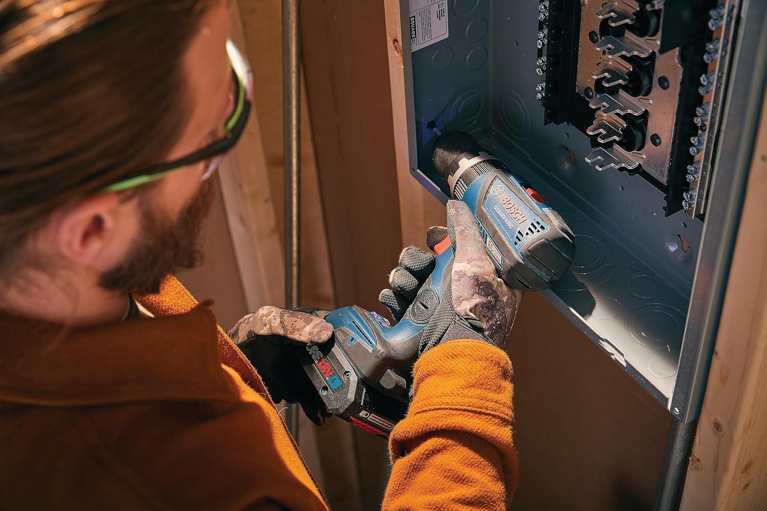 imageBOSCH GSB18V535CB15 18V EC Brushless ConnectedReady 12 In Hammer DrillDriver with 1 CORE18V 4 Ah Advanced Power Batteryw 18V 4 Ah Battery