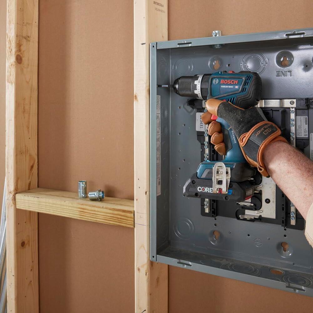 imageBOSCH GSB18V800CB14 12 In Brushless ConnectedReady Hammer DrillDriver Kit with 1 CORE18V 4 Ah Advanced Power Batteryw 1 18V 4 Ah Battery