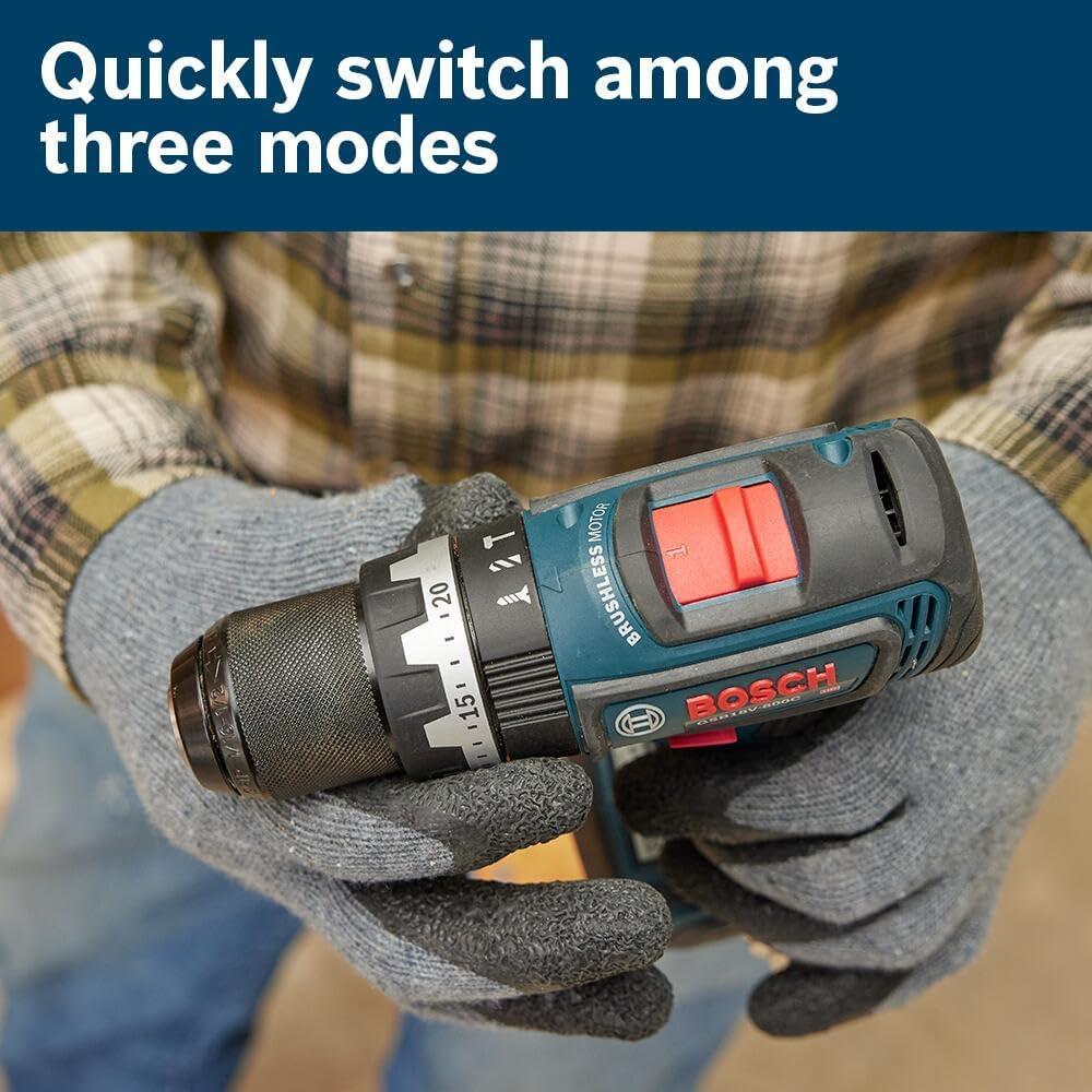 imageBOSCH GSB18V800CB14 12 In Brushless ConnectedReady Hammer DrillDriver Kit with 1 CORE18V 4 Ah Advanced Power Batteryw 1 18V 4 Ah Battery