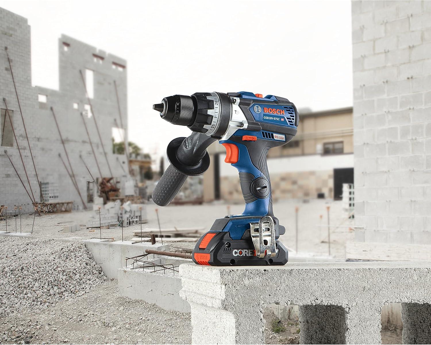 imageBOSCH GSB18V975CB25 18V Brushless ConnectedReady 12 In Hammer DrillDriver Kit with 2 CORE18V 4 Ah Advanced Power BatteriesIndustrial