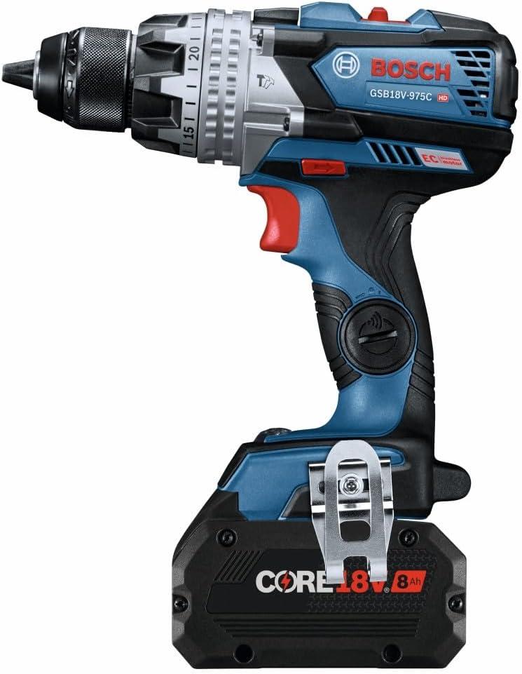imageBOSCH GSB18V975CB25 18V Brushless ConnectedReady 12 In Hammer DrillDriver Kit with 2 CORE18V 4 Ah Advanced Power Batteriesw 2 18V 4 Ah Batteries