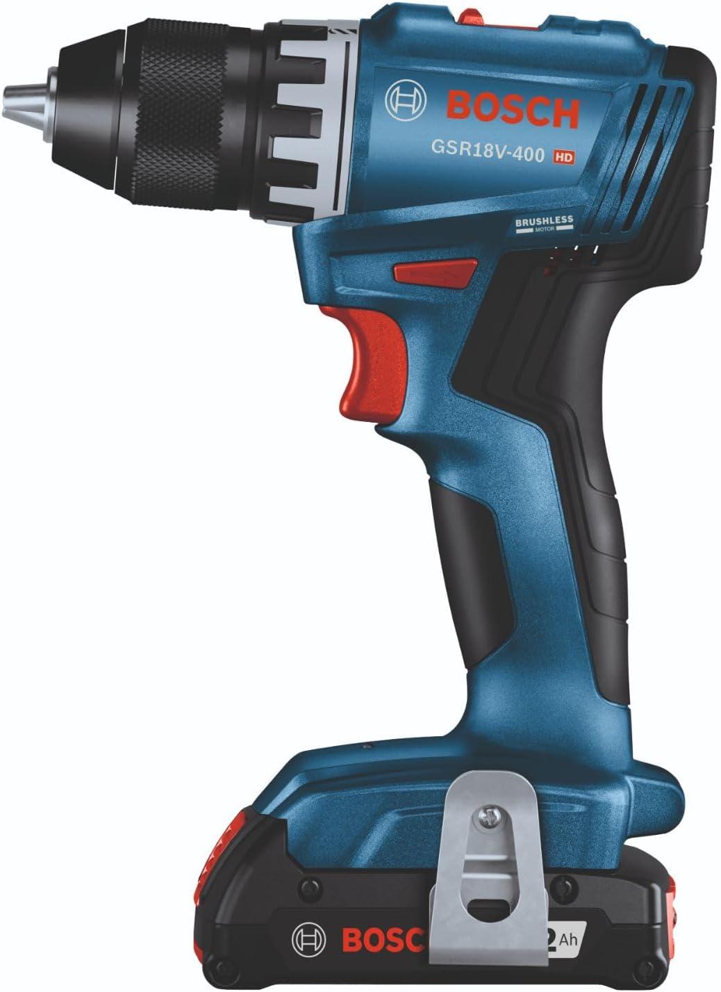 imageBOSCH GSR18V400B22 18V Compact Brushless 12 In DrillDriver Kit with 2 2 Ah Standard BatteriesDrillDriver Kit w 2 20 Ah Batteries