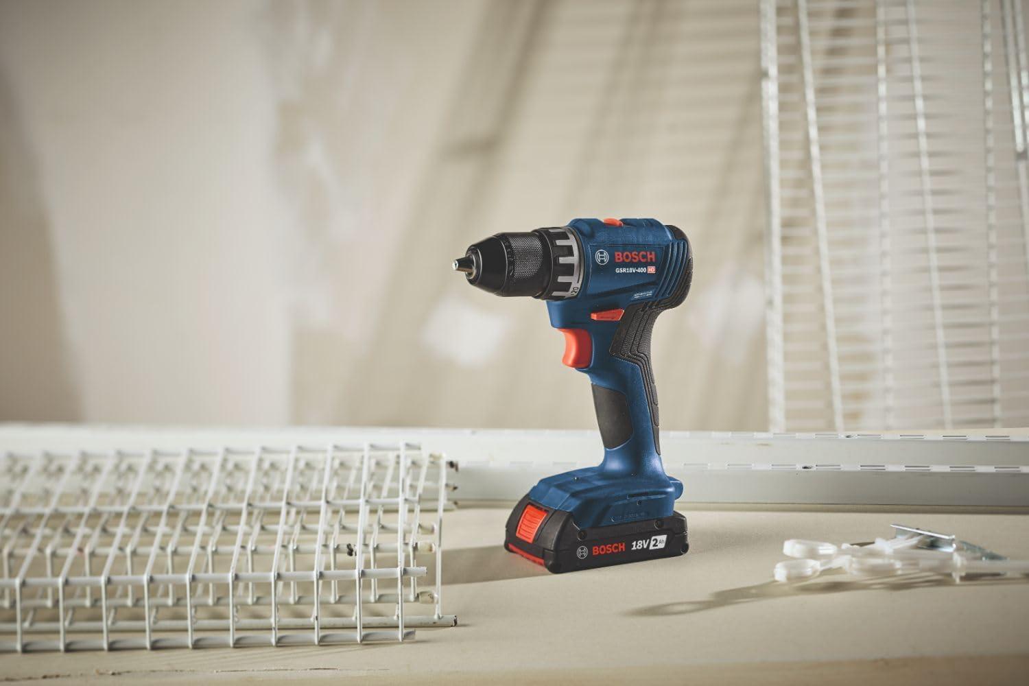 imageBOSCH GSR18V400B22 18V Compact Brushless 12 In DrillDriver Kit with 2 2 Ah Standard BatteriesDrillDriver Kit w 2 20 Ah Batteries