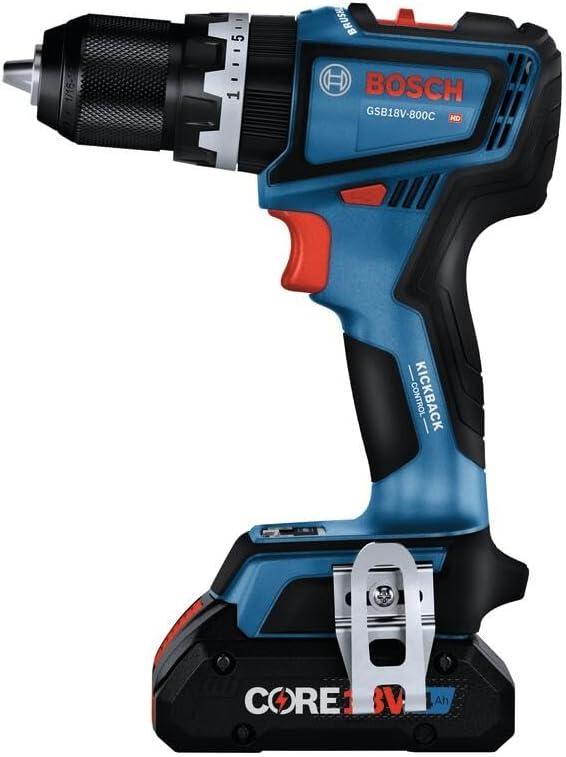 imageBOSCH GSR18V800FCB24 18V DrillDriver with 5In1 Flexiclick System and 1 CORE18V 4 Ah Advanced Power Batteryw 2 18V 4 Ah Batteries
