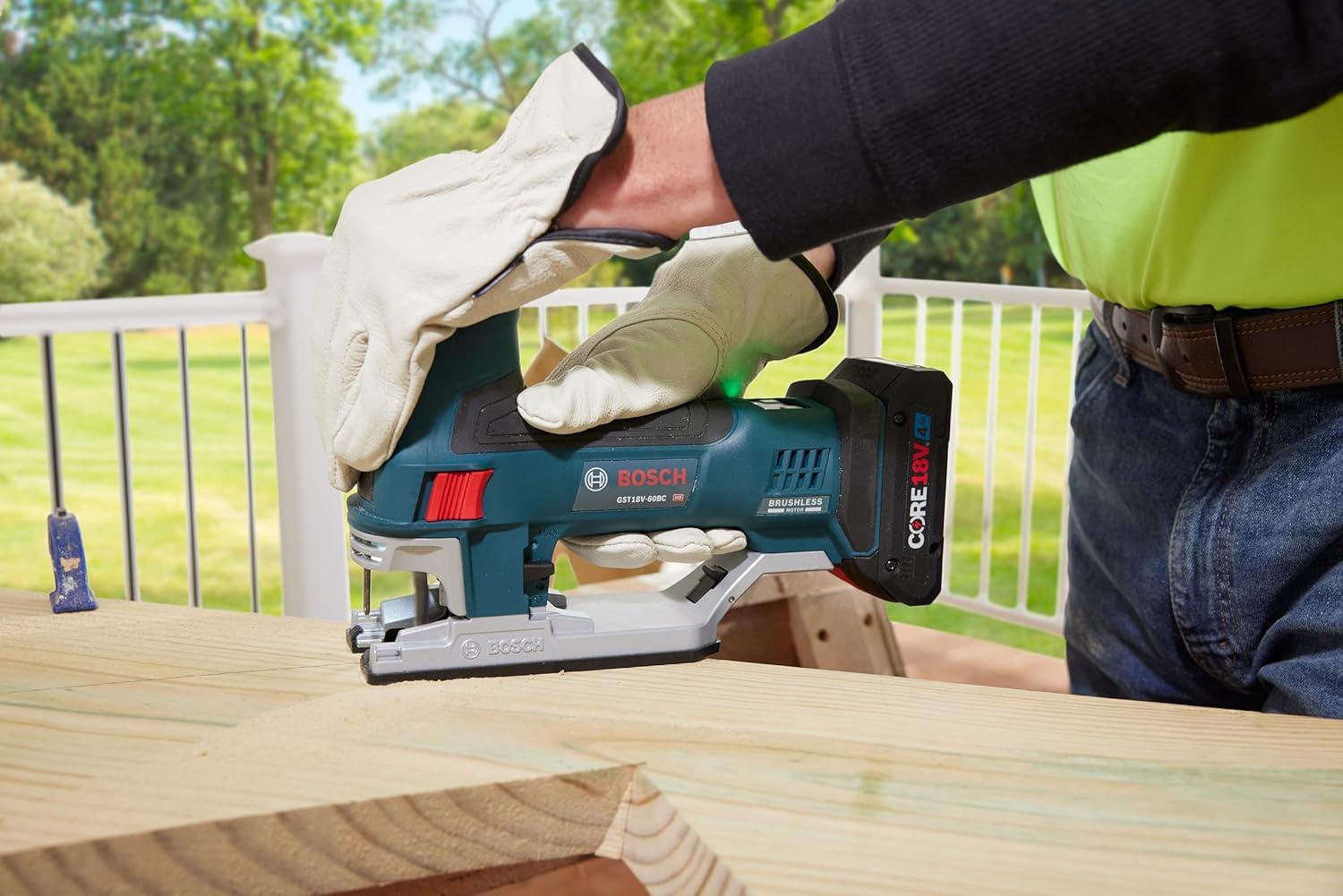 imageBOSCH GST18V60BCN 18V Brushless Connected BarrelGrip Jig Saw 3800 SPM LED Light Toolfree Blade Change Bare Tool