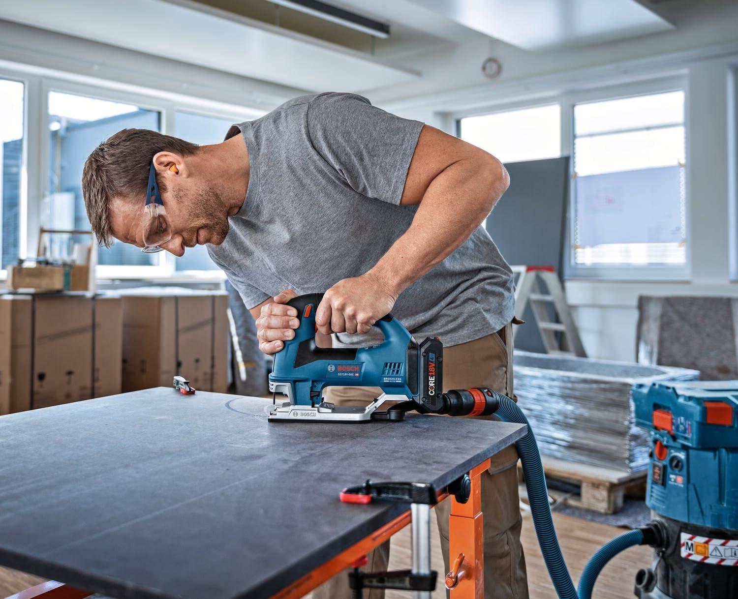 imageBOSCH GST18V60CN 18V Brushless Connected TopHandle Jig Saw 3800 SPM LED Light Toolfree Blade Change Bare Tool