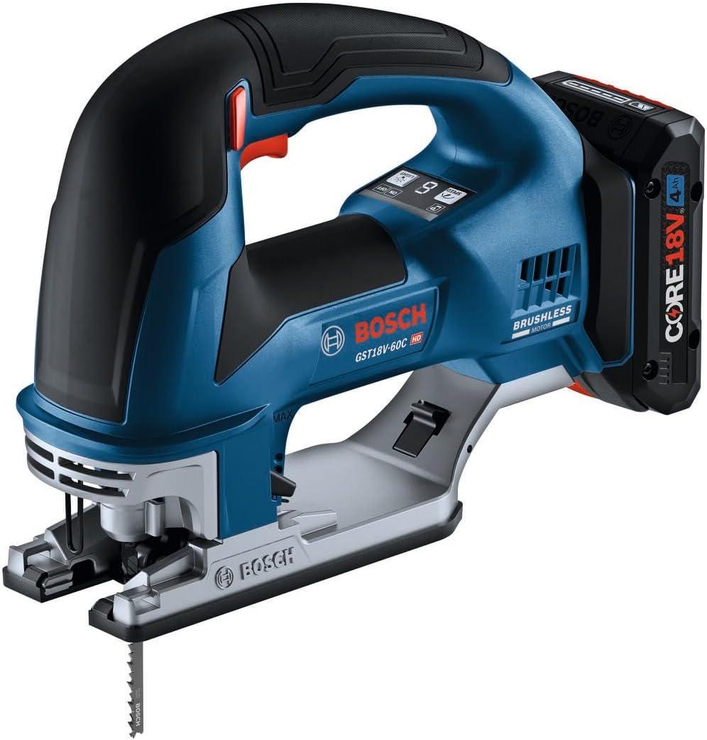 imageBOSCH GST18V60CN 18V Brushless Connected TopHandle Jig Saw 3800 SPM LED Light Toolfree Blade Change Bare Tool