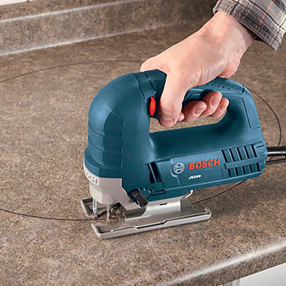 imageBOSCH JS260 TopHandle Jig Saw 60 Amp Motor Variable Speed Control LowVibration Plunging Design Toolless Blade Change System Ideal for Accurate and Smooth CuttingJigsaw Only
