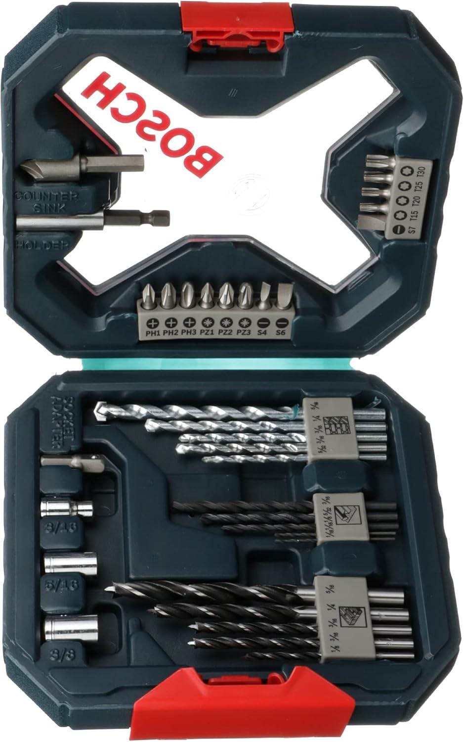 imageBOSCH MS4034 34Piece Drilling and Driving Mixed Set with Included Case for Applications in Wood Metal Masonry34Piece Set