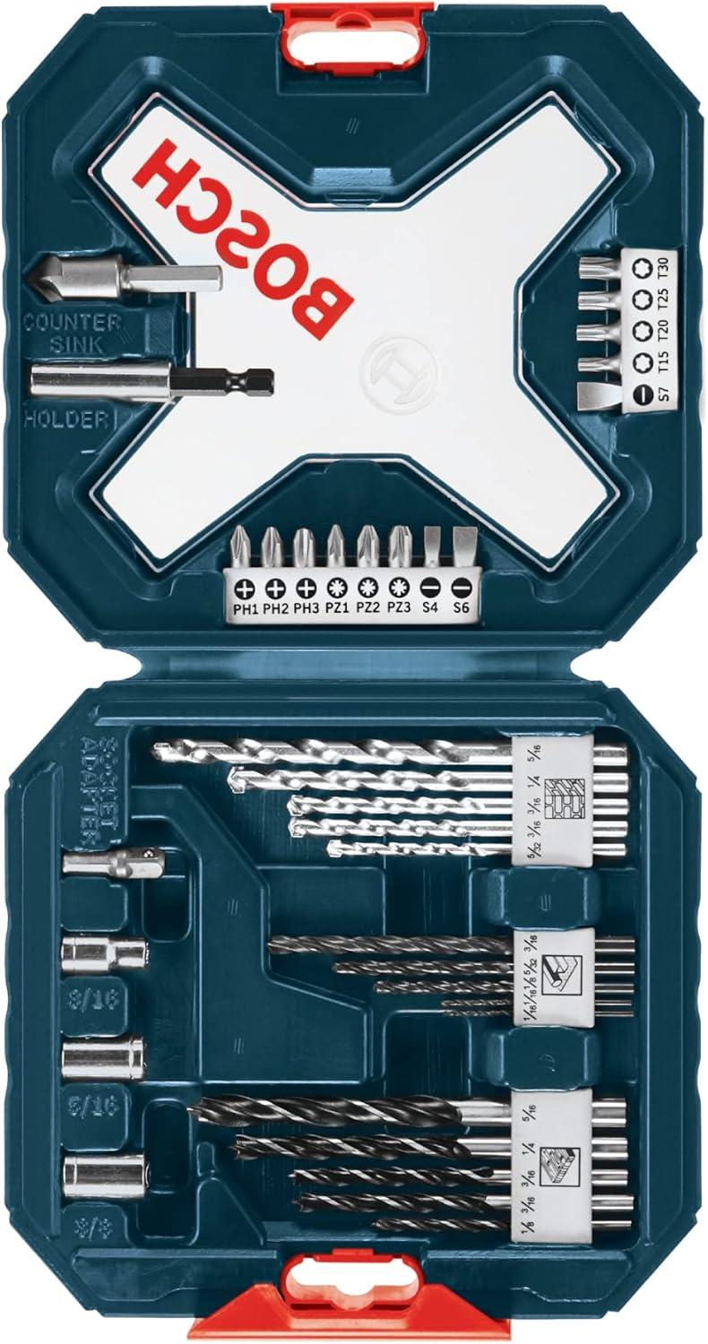 imageBOSCH MS4034 34Piece Drilling and Driving Mixed Set with Included Case for Applications in Wood Metal Masonry34Piece Set