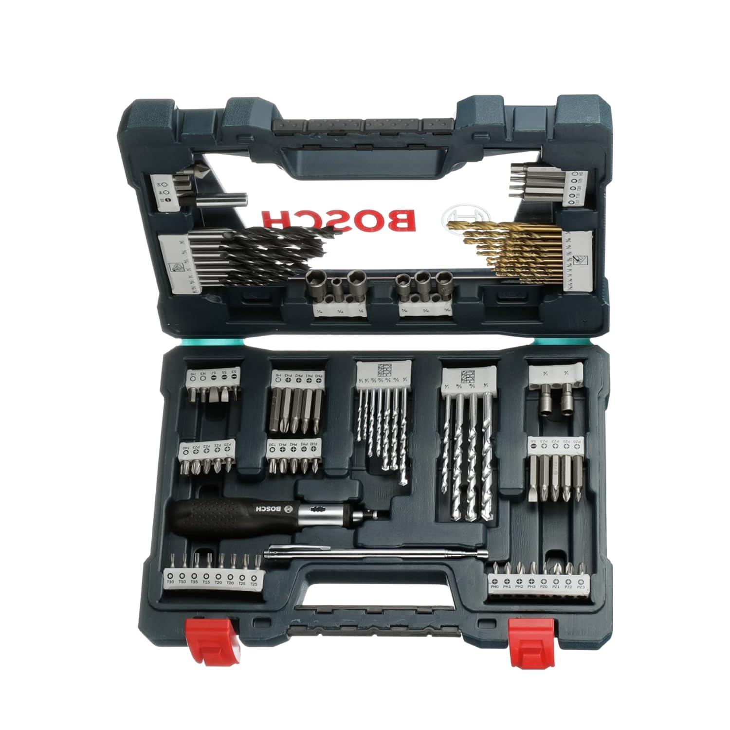 imageBOSCH MS4091 91Piece Drilling and Driving Mixed Set with Included Case for Applications in Wood Metal MasonryMS4091